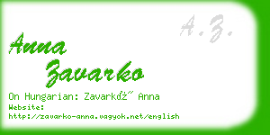 anna zavarko business card